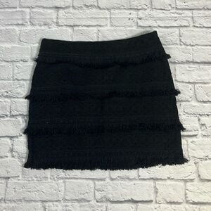 Anthropologie HD in Paris black eyelet fringe skirt